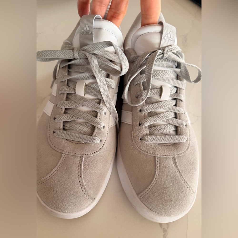 Adidas ladies Gray and White Sneakers - worn once